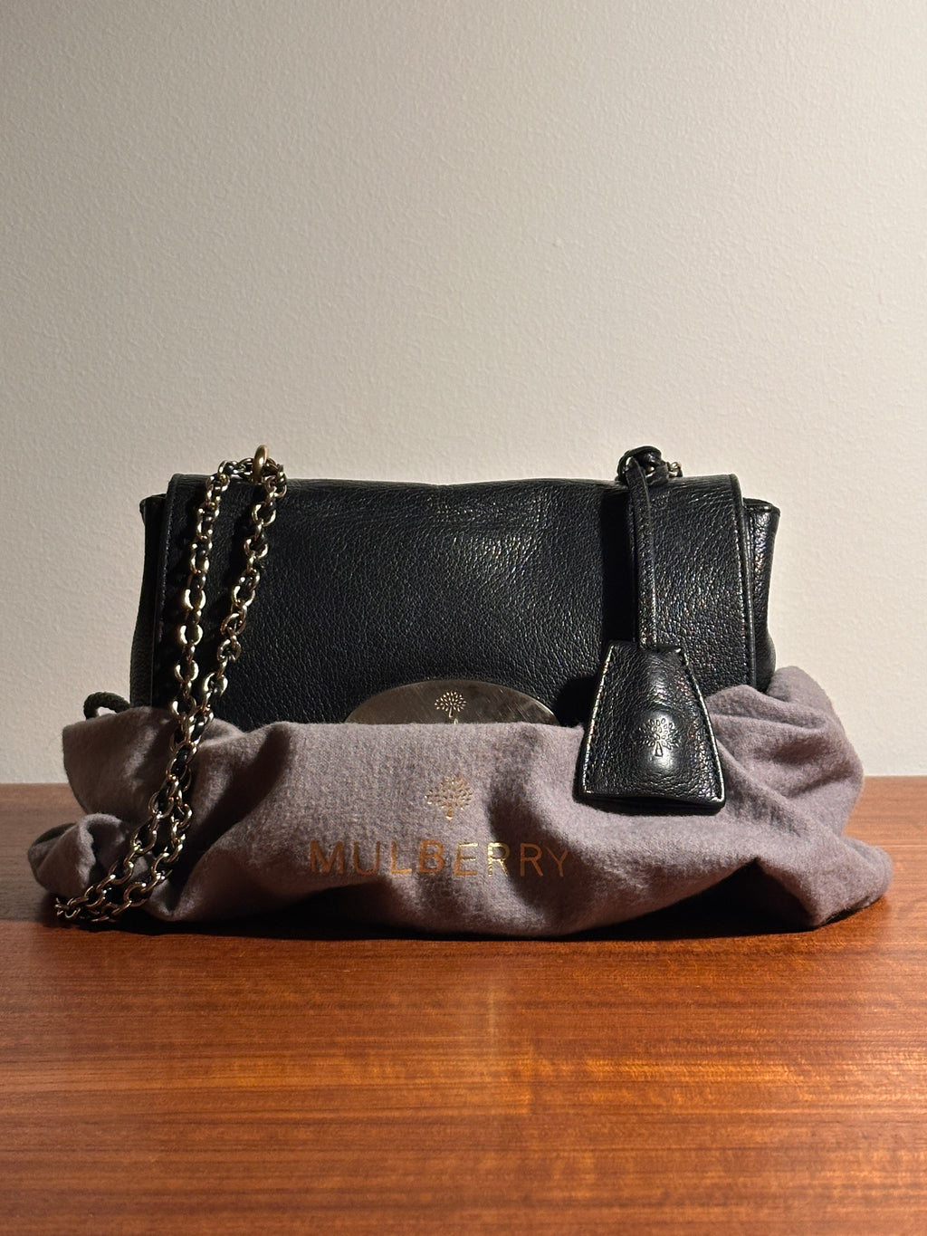 Mulberry Lily Black Small Classic Grain Crossbody