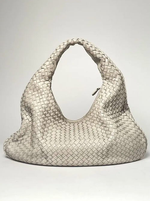 Bottega Veneta Large Beige White Veneta Hobo