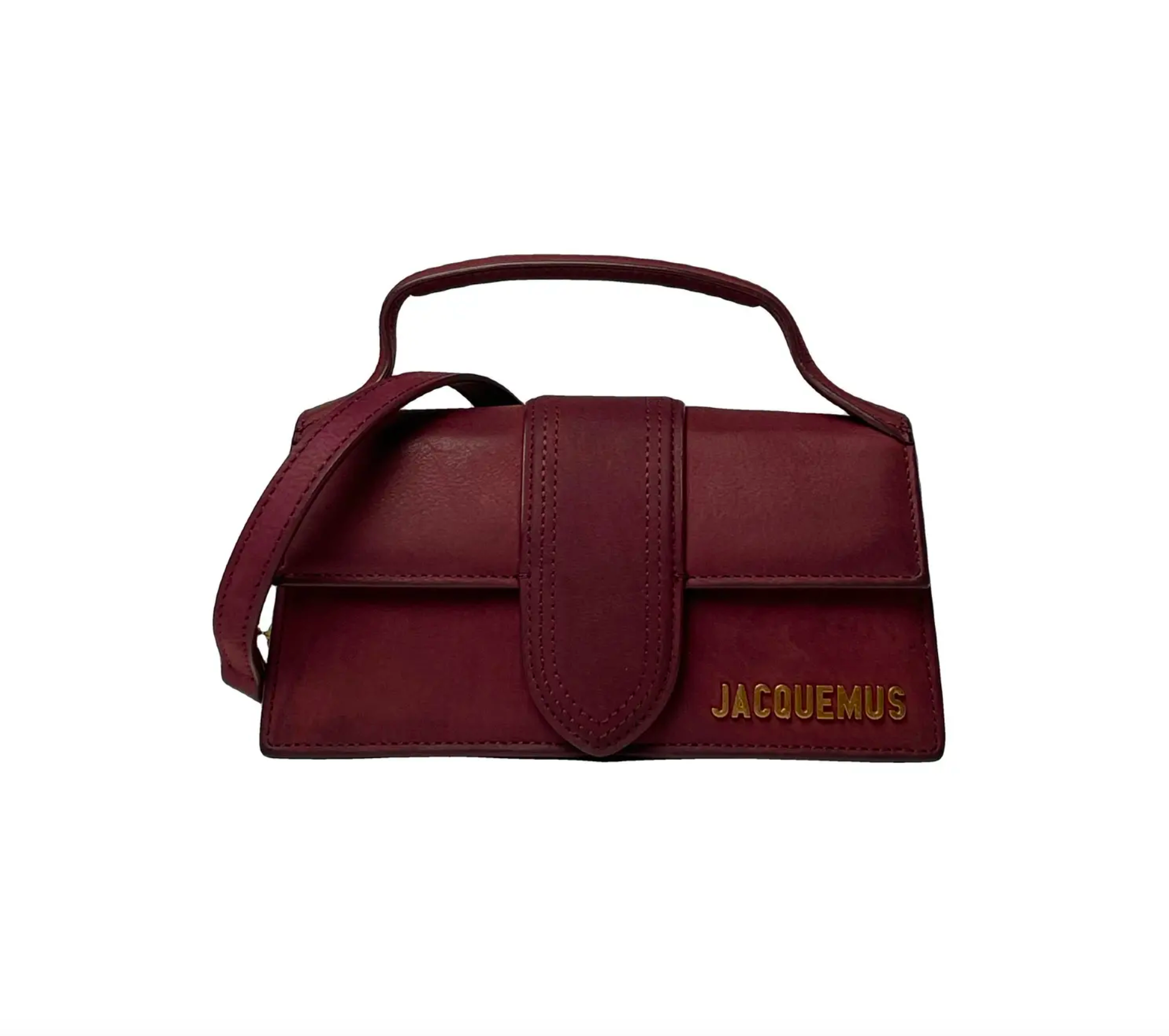 Jacquemus Le Bambino Crossbody Bag Red Burgundy Nubuck Leather