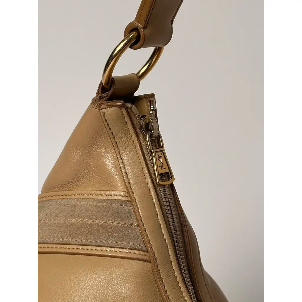 Yves Saint Laurent Mombasa Beige Leather Shoulderbag