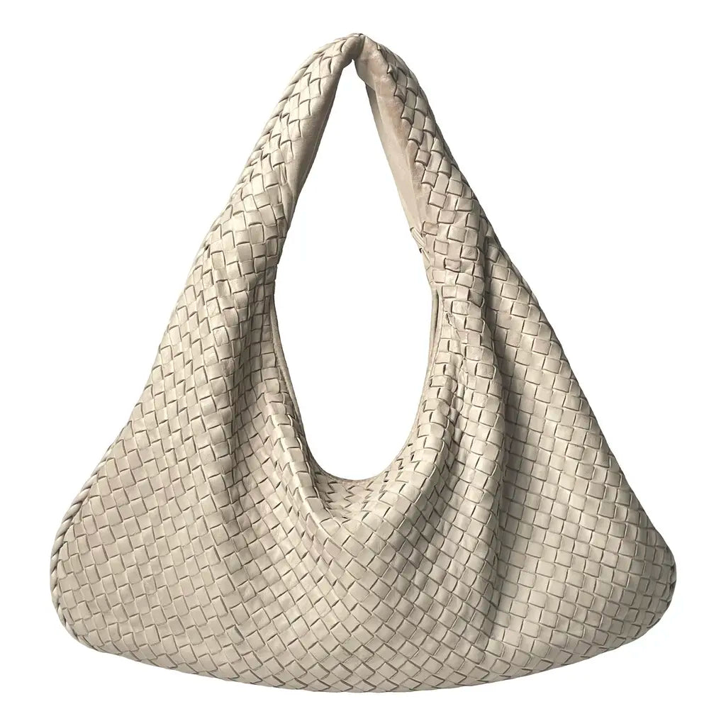 Bottega Veneta Large Beige White Veneta Hobo