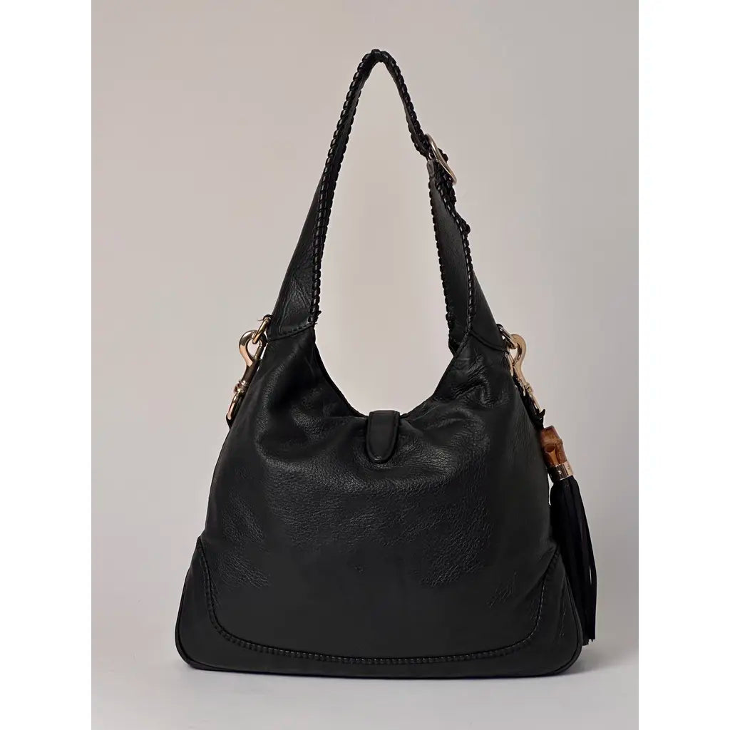 Gucci Medium Jackie 1961 Vintage Bamboo Black Leather Shoulderbag by Tom Ford
