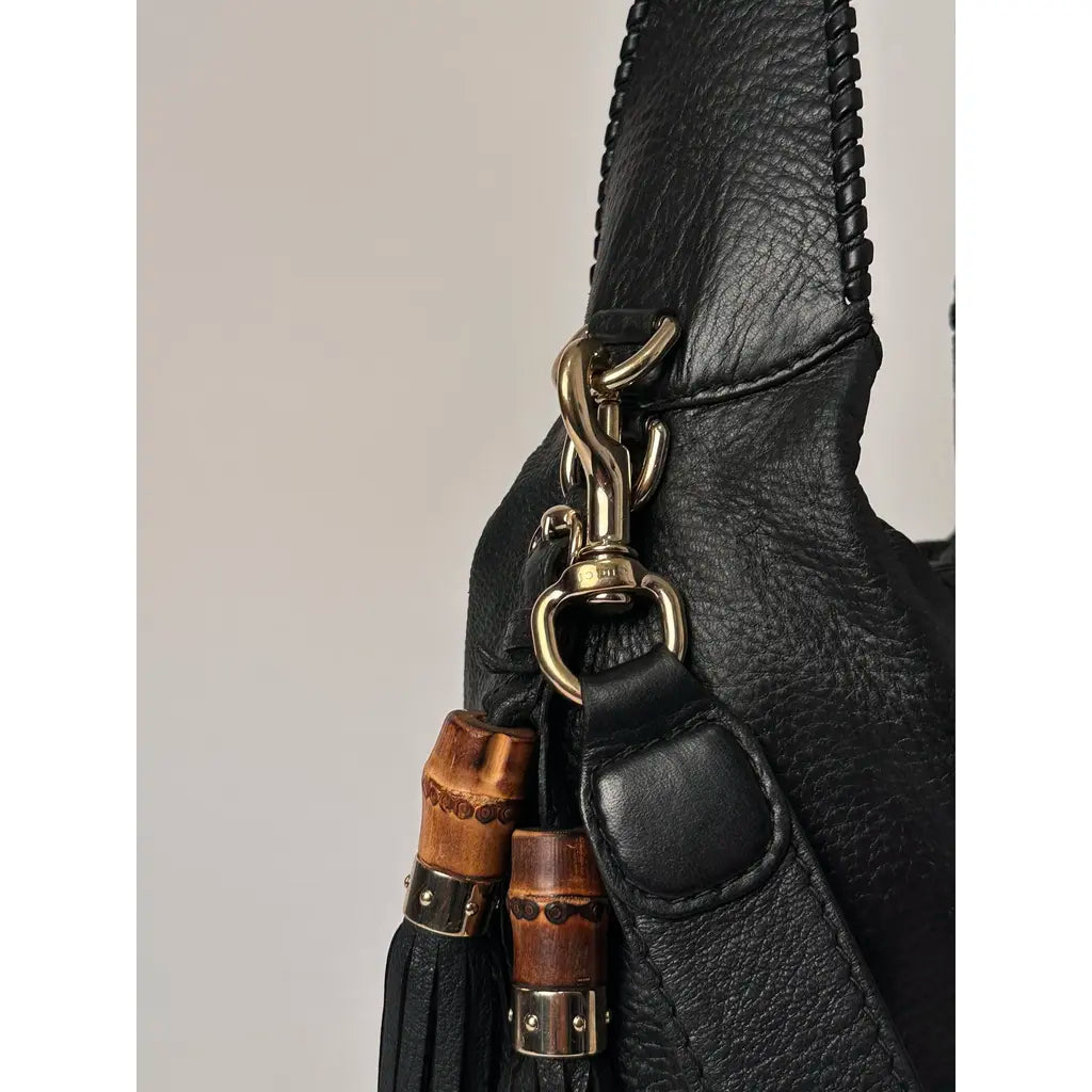Gucci Medium Jackie 1961 Vintage Bamboo Black Leather Shoulderbag by Tom Ford