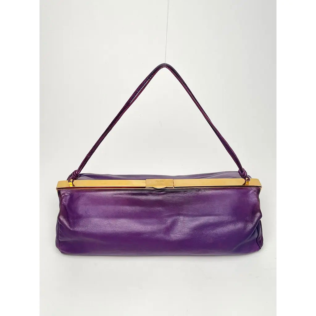 Miu Miu Arcadie Camera Purple Leather Shoulderbag