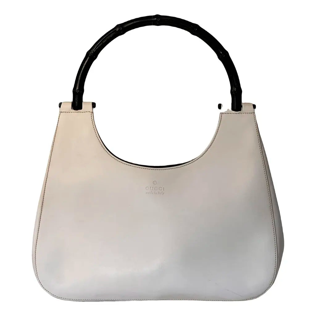 Gucci Jackie Bamboo Hobo White Leather Vintage Shoulderbag
